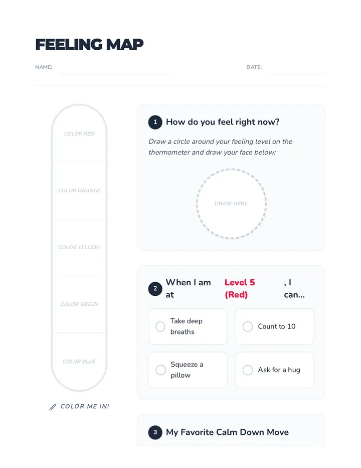 Feeling Map Worksheet