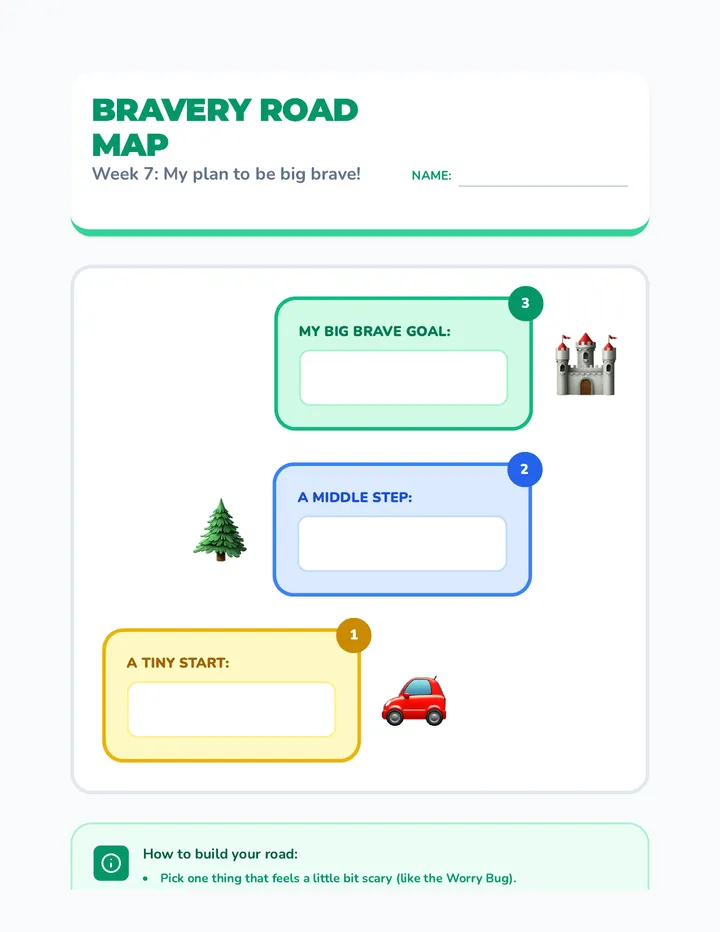 Bravery Road Map Worksheet