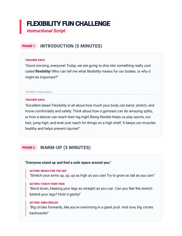 Flexibility Teaching Script