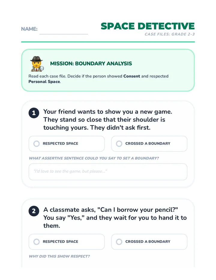 Boundary Detective Worksheet Extra