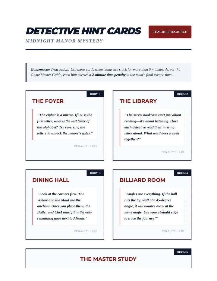 Hint Cards Teacher Resource