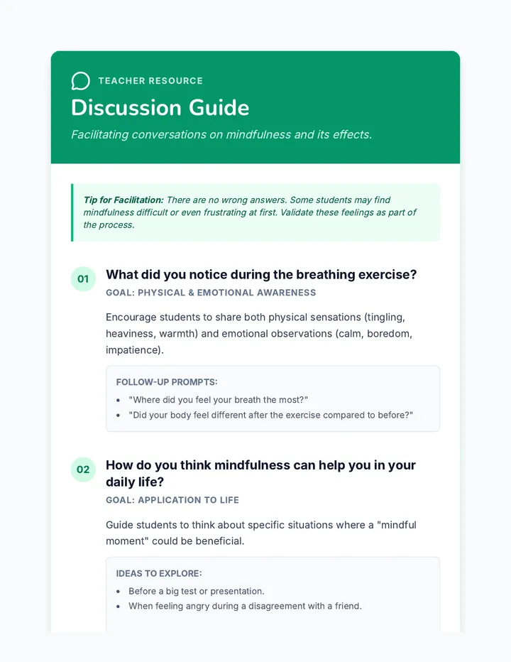 Mindfulness Discussion Guide