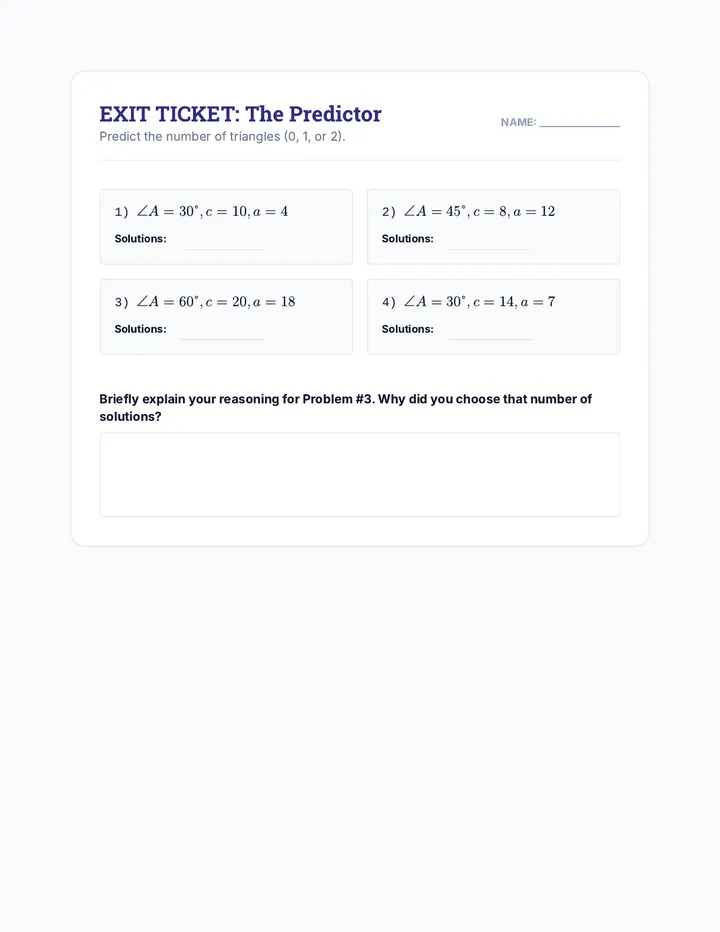 The Predictor Exit Ticket