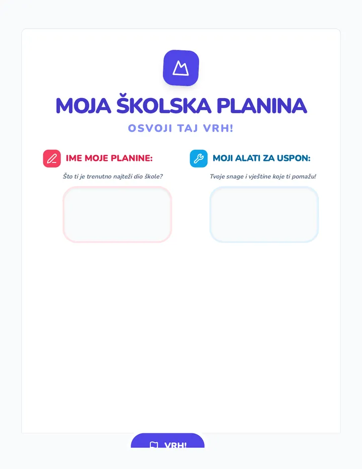 Moja Školska Planina Osvoji Taj Vrh Radni List Rezultat