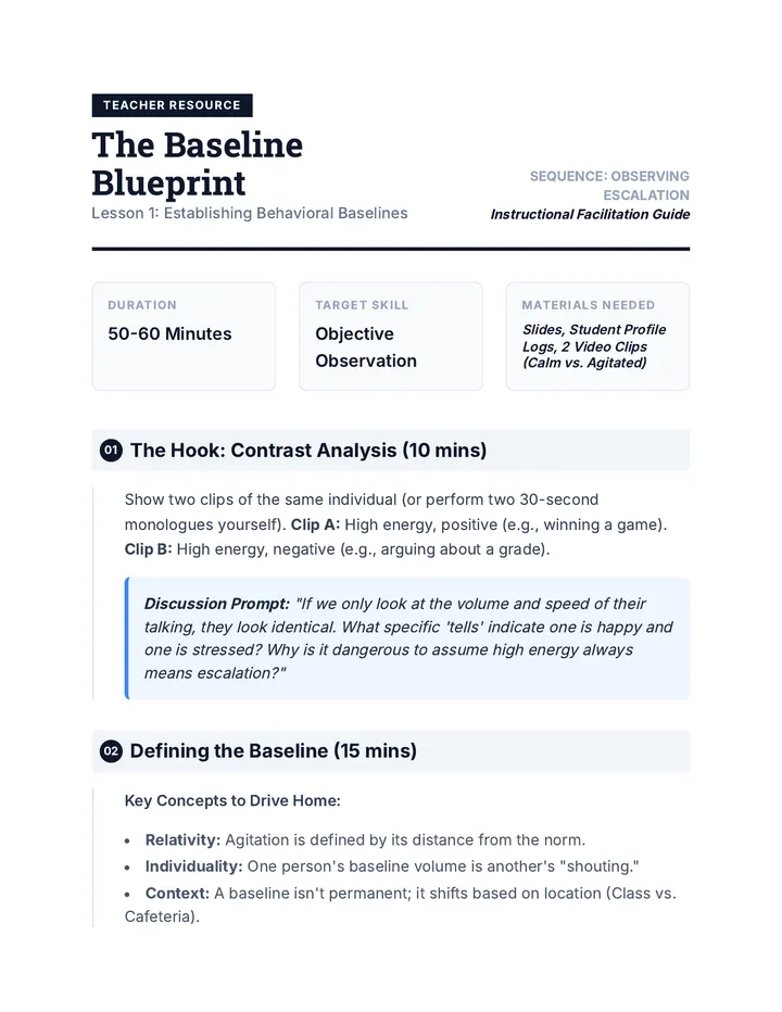 The Baseline Blueprint Teacher Guide