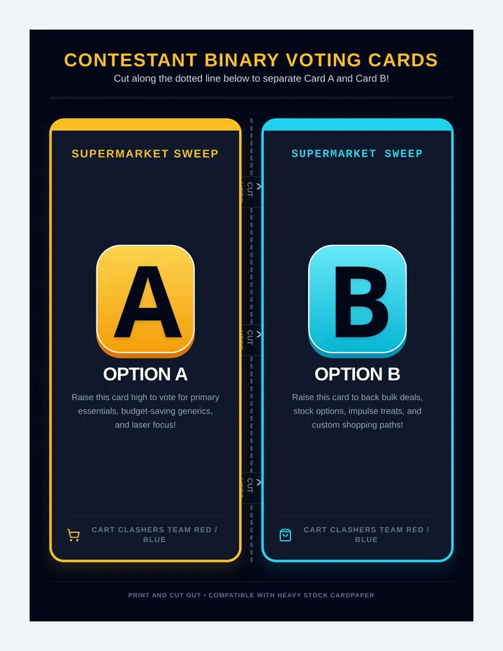 Cart Clashers Voting Cards