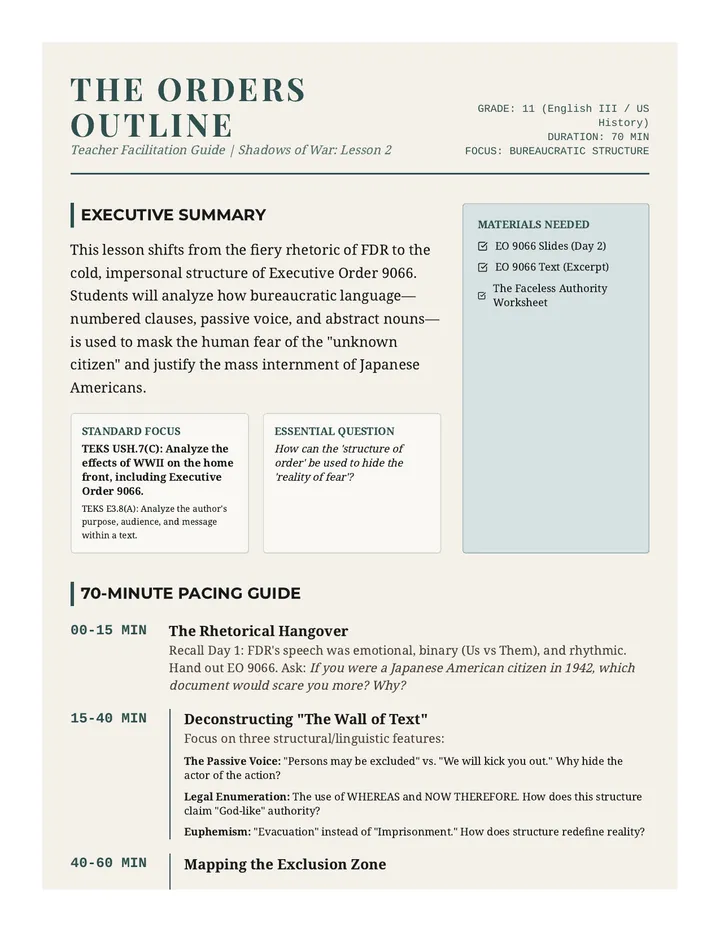 EO 9066 Teacher Guide