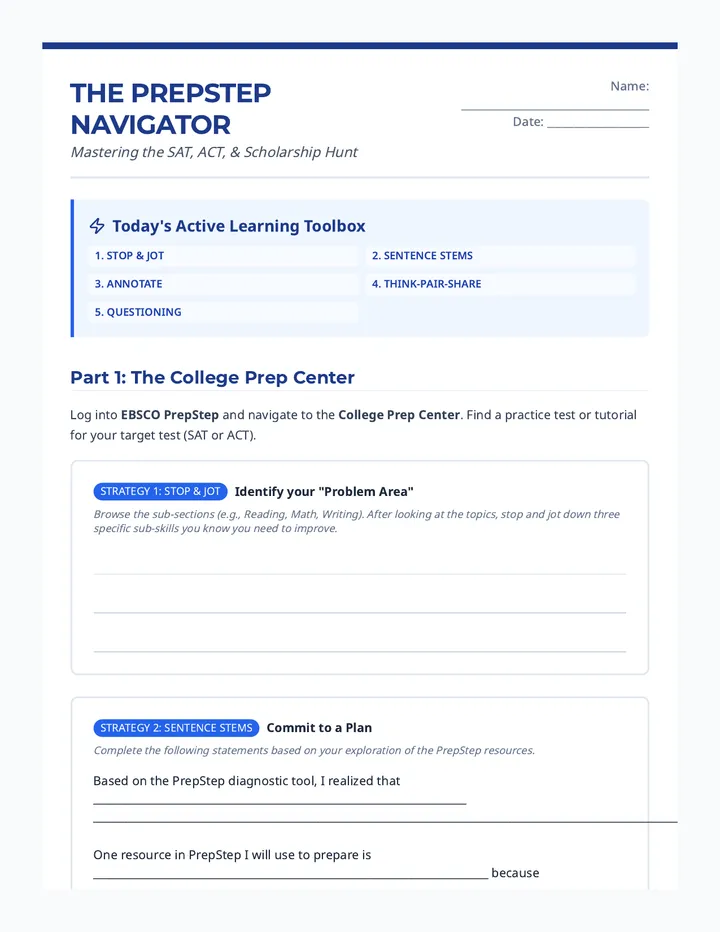 PrepStep Navigator Handout