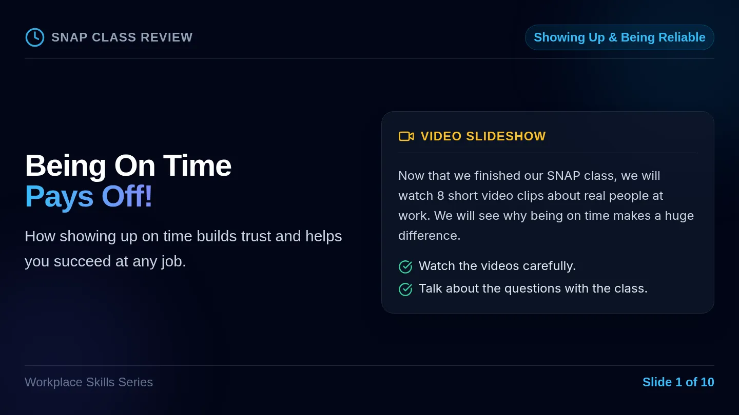 On Time Video Slides