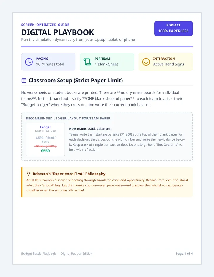 Budget Battle Digital Playbook
