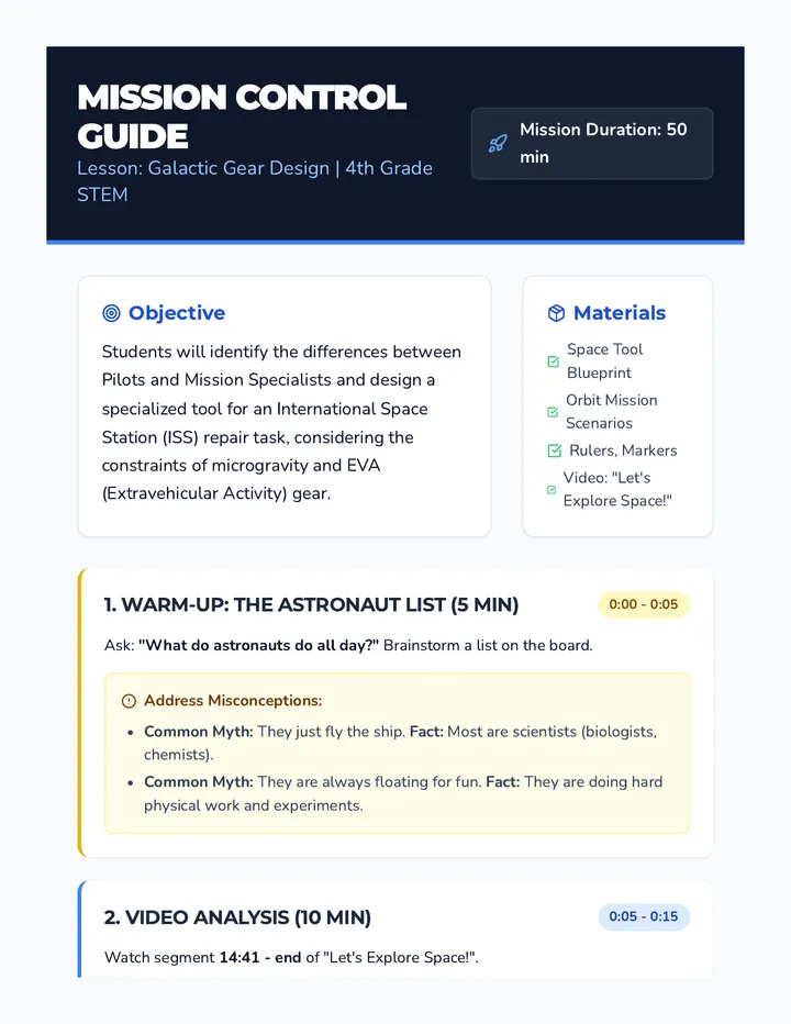 Mission Control Teacher Guide