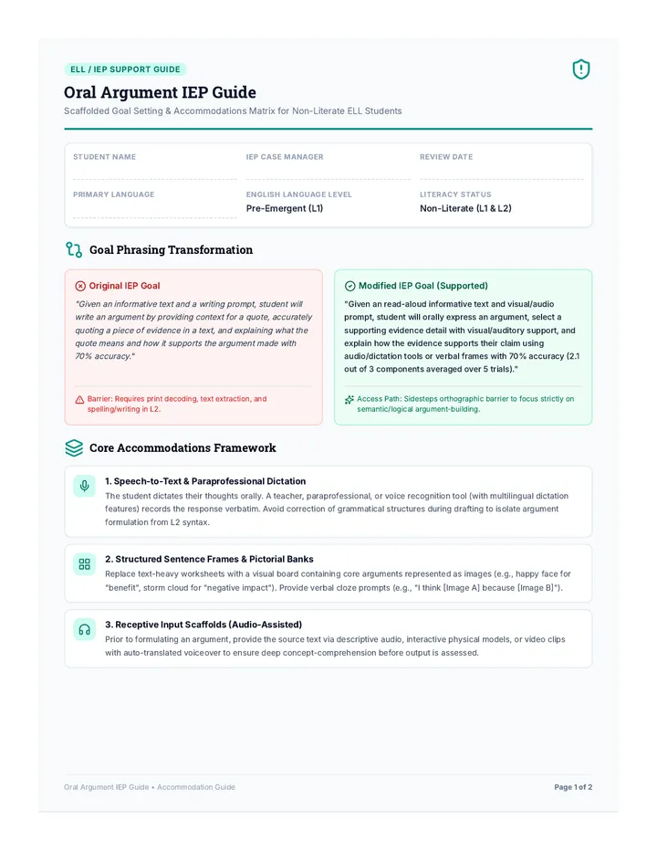 Oral Argument IEP Guide