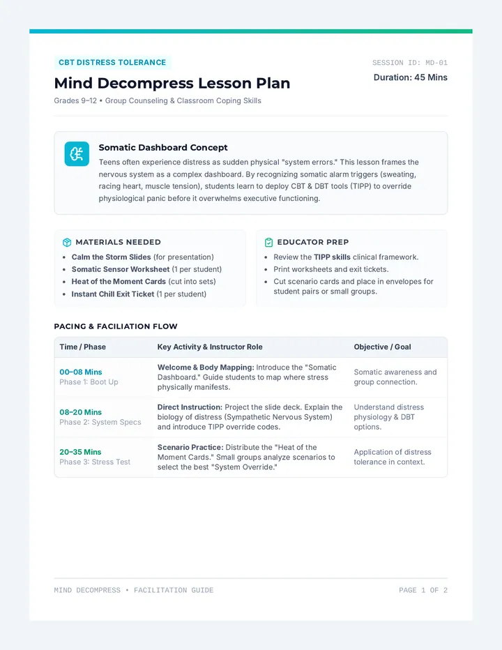 Mind Decompress Lesson Plan