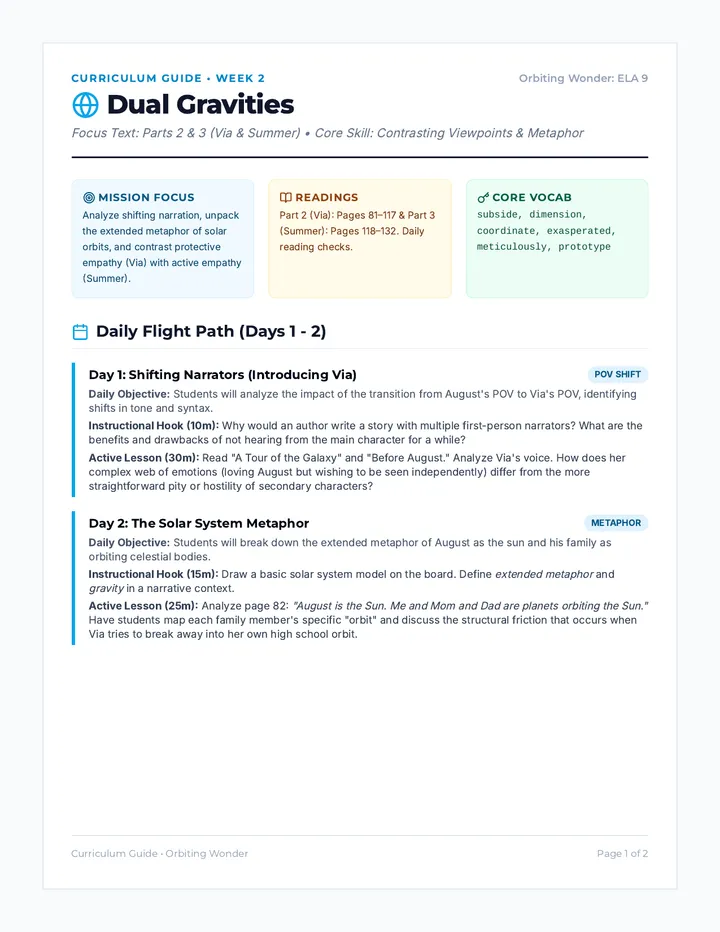 Week 2 Lesson Plan
