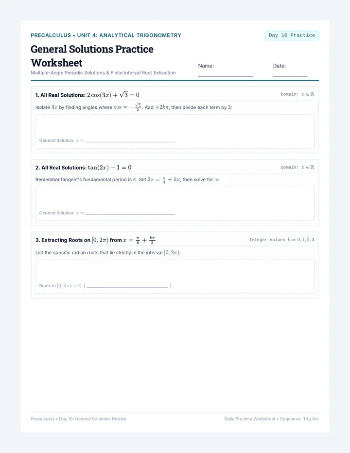 General Solutions Practice Worksheet