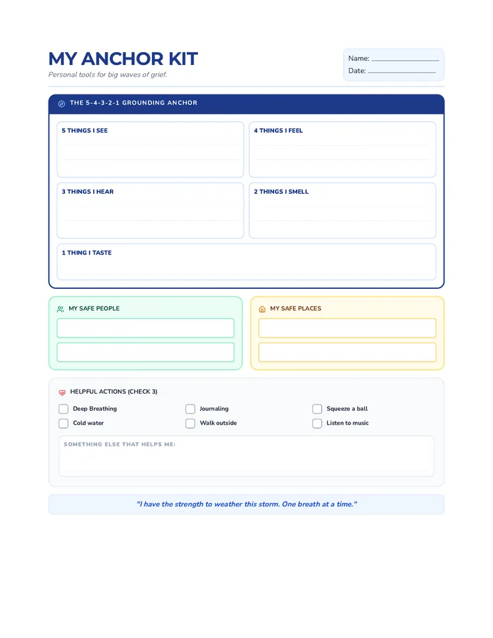 Anchor Kit Worksheet