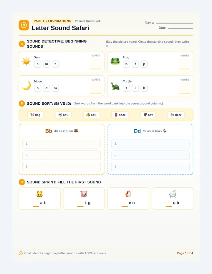 Phonics Quest Activity Pack