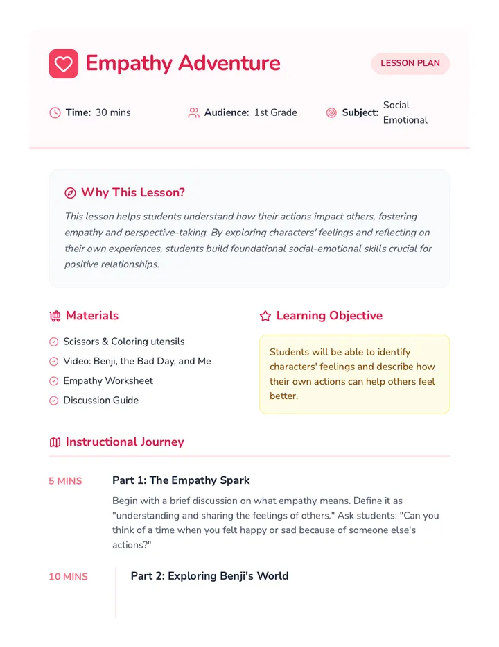 Empathy Adventure Lesson Plan
