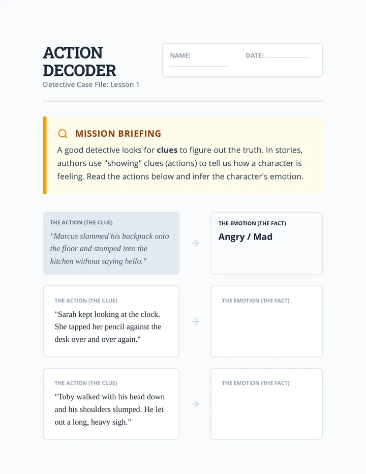 Action Decoder Worksheet