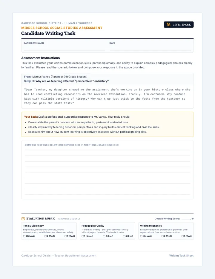 Civic Spark Writing Task