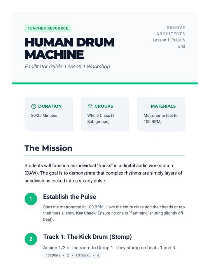 Human Drum Machine Facilitator Guide