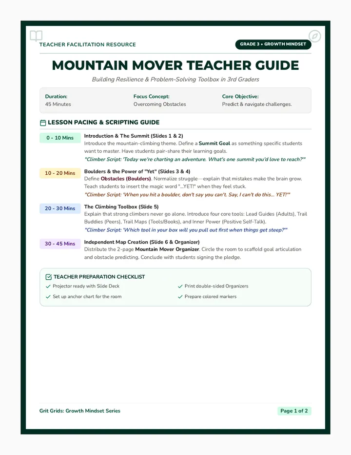 Mountain Mover Teacher Guide
