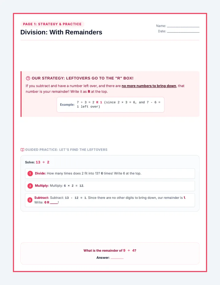 Long Division Remainders