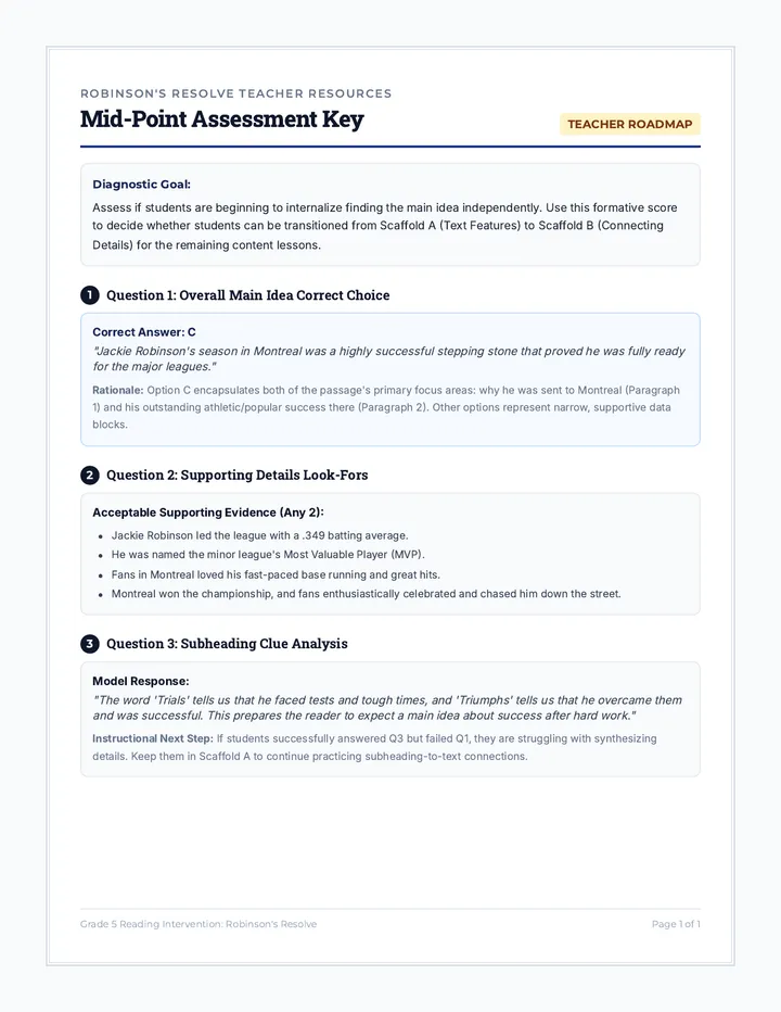 Robinson Mid Point Answer Key