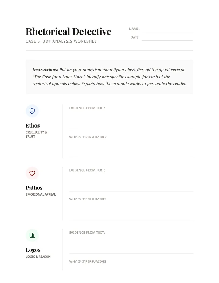 Rhetorical Detective Worksheet
