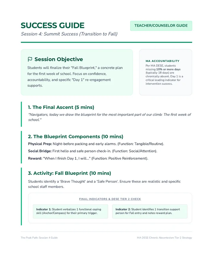 Summit Success Guide Teacher Resource