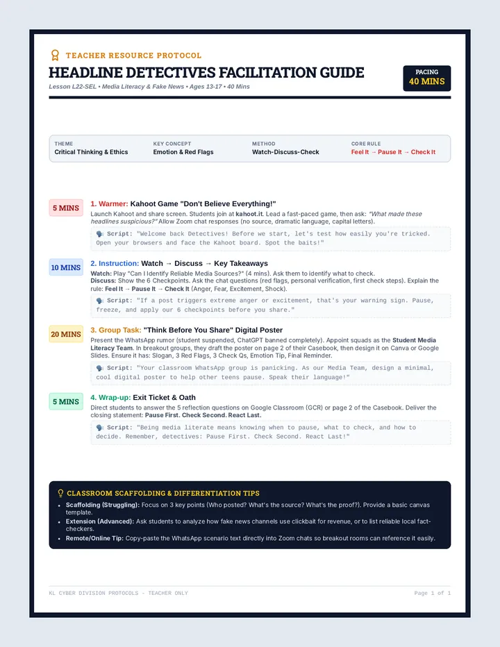 Headline Detectives Teacher Guide