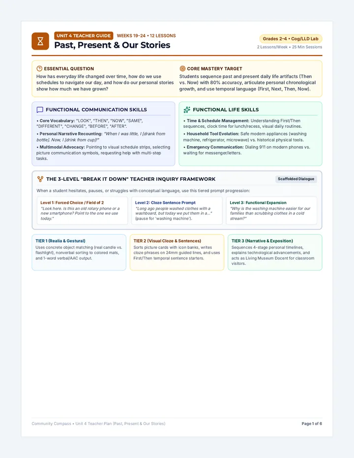 Past Present Teacher Plan