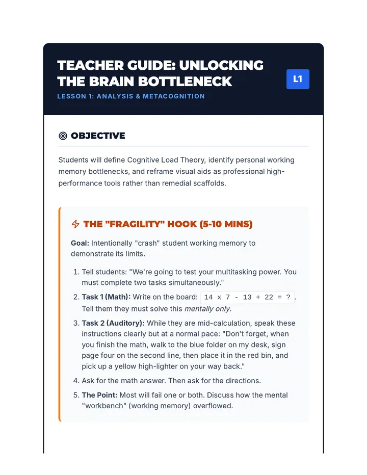 Unlocking the Brain Teacher Guide