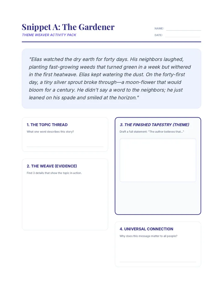 Theme Weaver Activity Pack