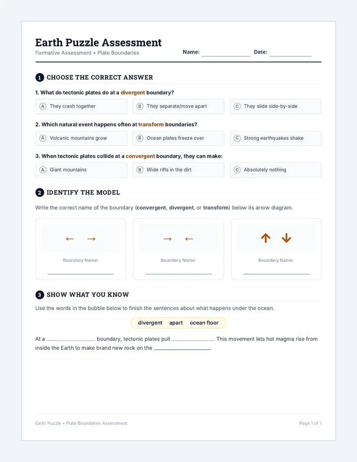 Earth Puzzle Assessment