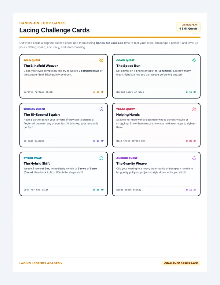Lacing Challenge Cards