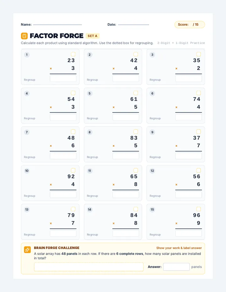 Factor Forge Worksheet