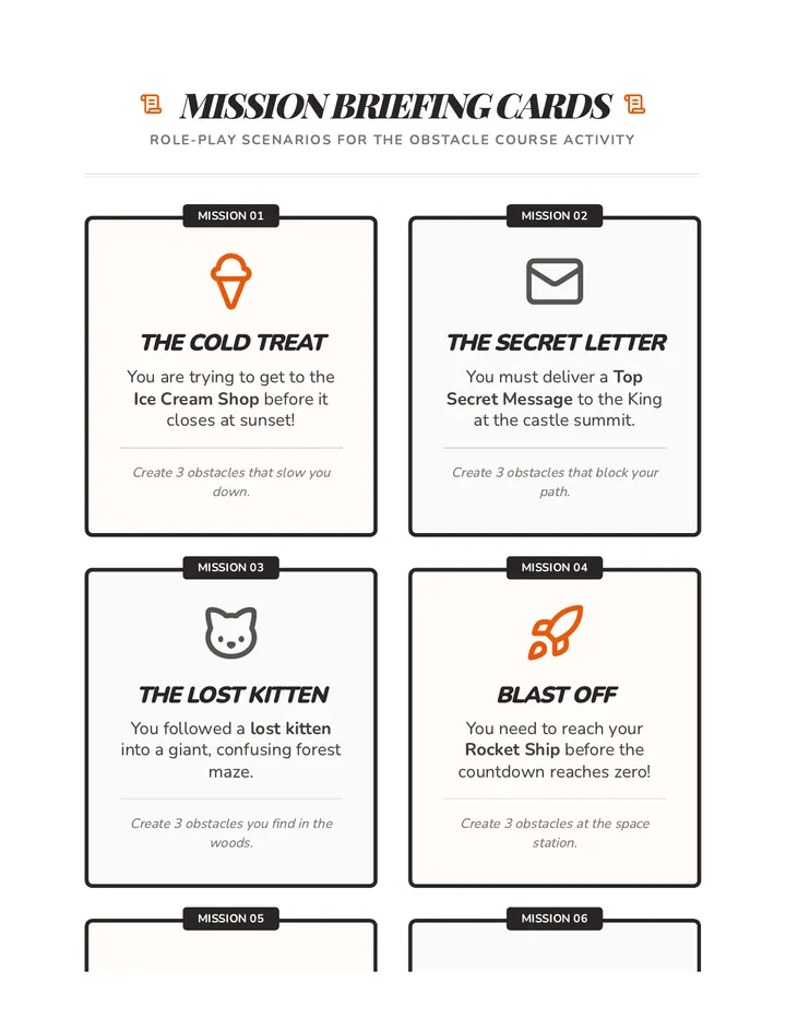 Mission Briefing Cards