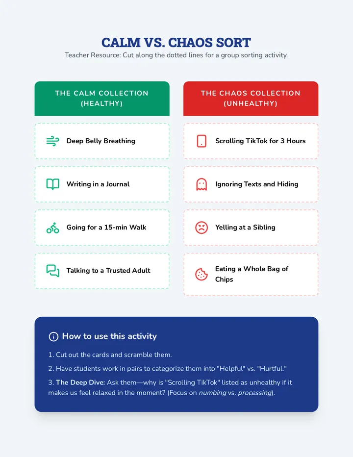 Calm vs Chaos Sort Activity