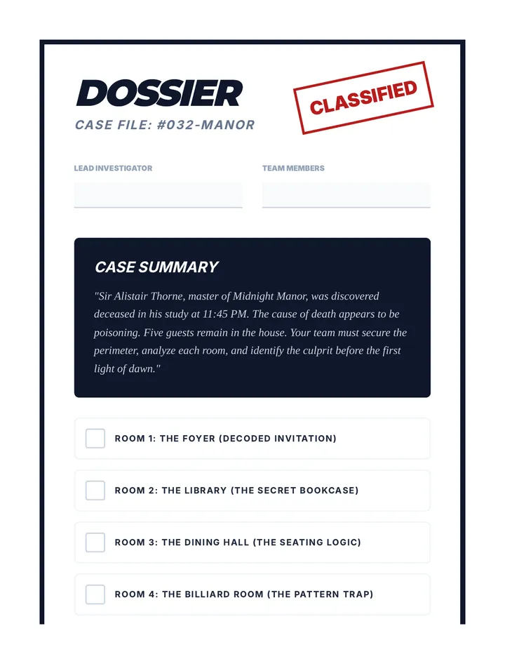Detective Dossier Handout
