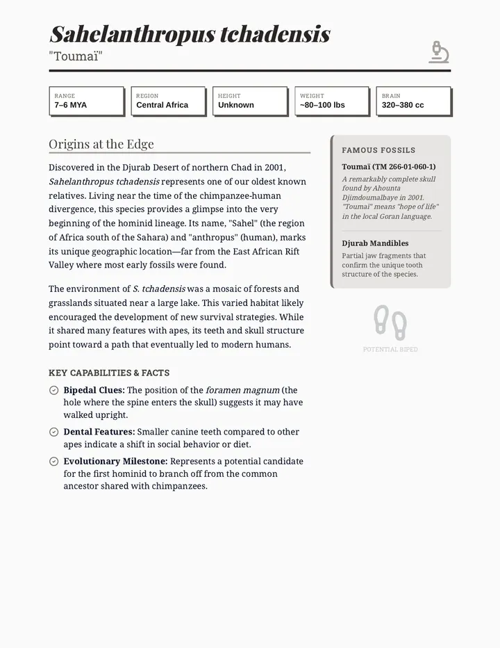 Hominid Species Profiles Document