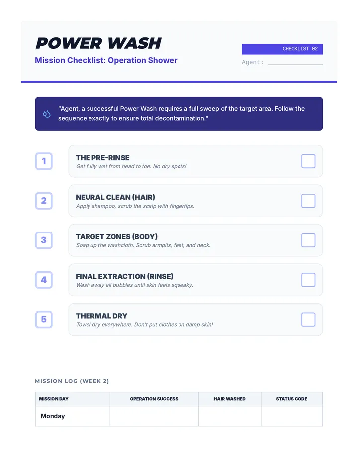 Shower Power Checklist
