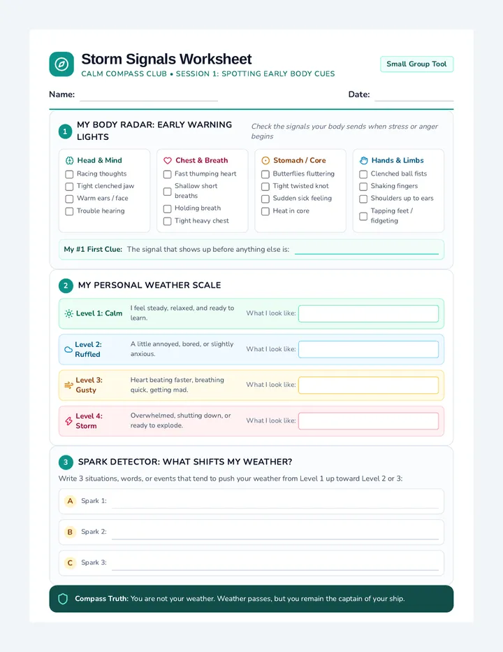 Storm Signals Worksheet