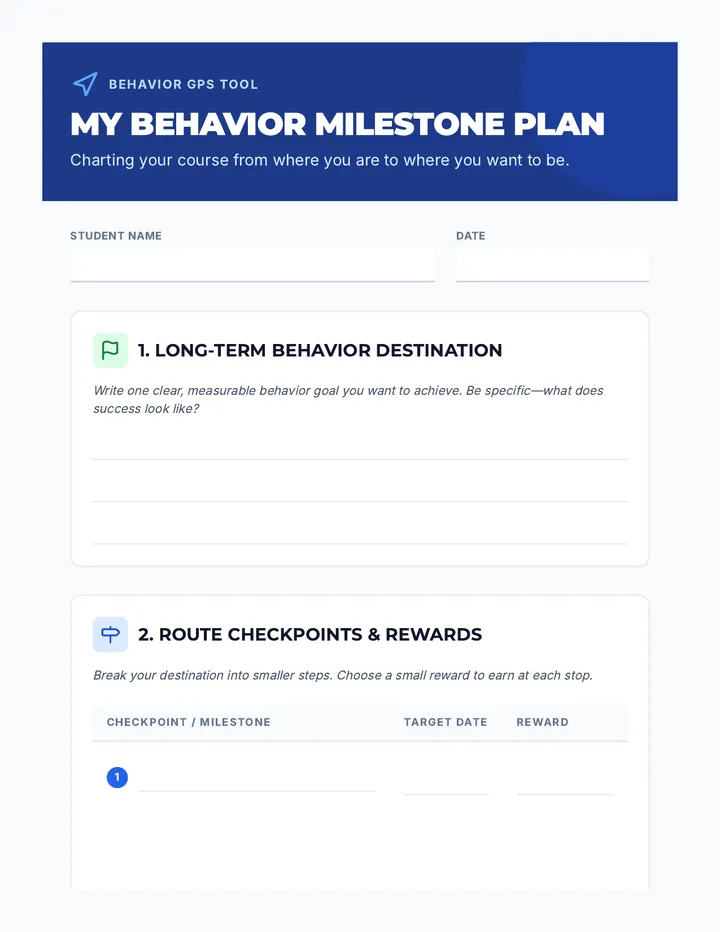 My Behavior Milestone Plan Project