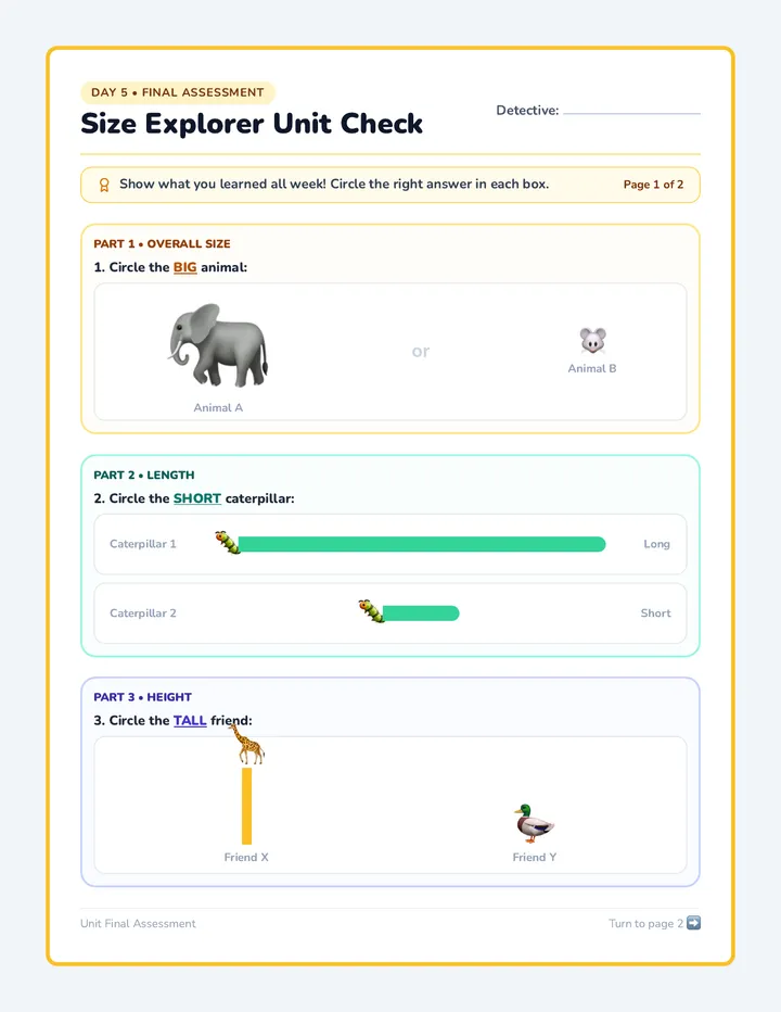 Size Unit Assessment