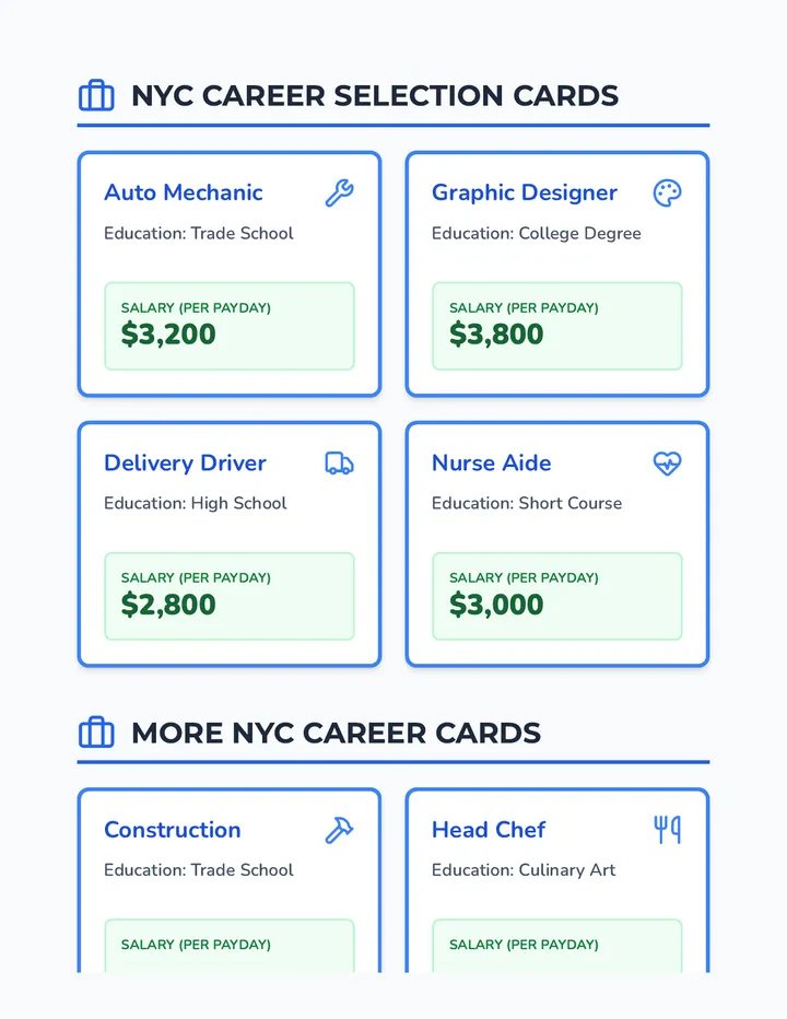 Adulting Career and Housing Cards Drop-Off
