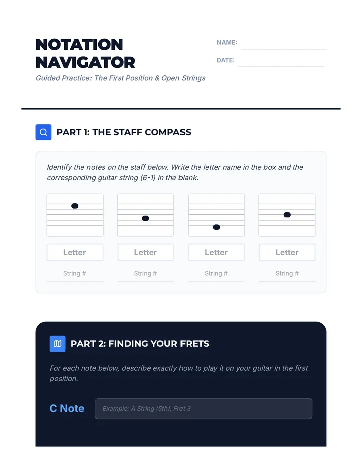Notation Navigator Worksheet