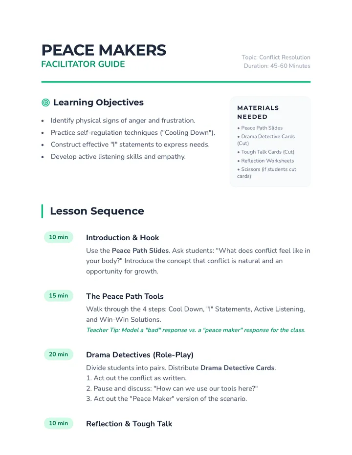 Peace Makers Facilitator Guide