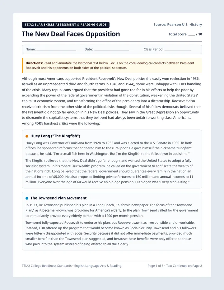 New Deal TSIA2 Worksheet
