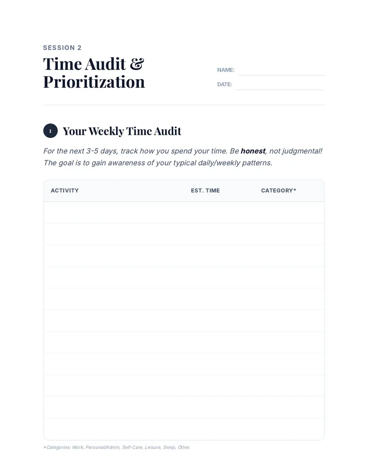Time Audit Activity